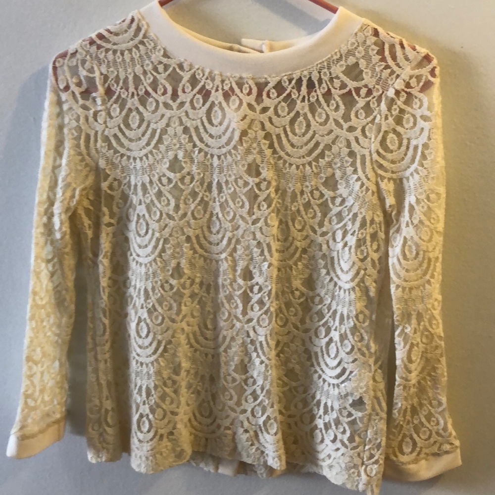 Cream lace top